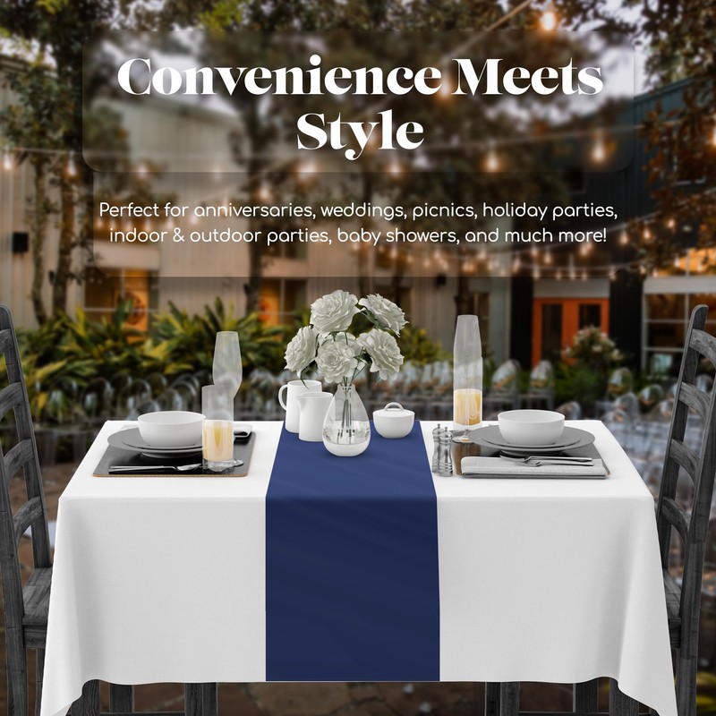Navy Blue 12 Pack Premium Disposable Plastic Table Runner 14
