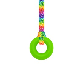 Sensory Oojamabobs - Ring Pendant chew Necklace - Autism - Green with Lanyard (6 Designs Available!) (54cm, Rainbow Leaves)