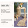 YMHPRIDE 6 Pack Cheesecloth Table Runner, Beige, 90x300cm Light Brown