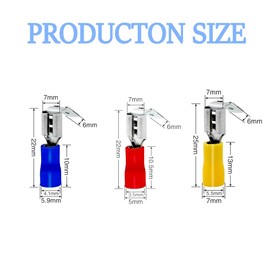 CEEYSEE 150 x Semi-Insulated Piggyback Splice PVC Spade Electrical Wire Crimping Connectors Cable Lugs for 0.5-6 mm² Cable Red, Blue, Yellow (DPJZ)