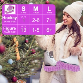 lasuroa Ice Skate Blade Covers and Towel, Ice Skate Guard Fuzzy Hockey or Figure Skating Soakers Soft Skate Blade Covers for Kids Adults Ice Skating Accessories Gifts