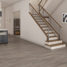 Daltile Luxury Vinyl Flooring | 6" x 48" x 2.0MM | Grey Wood Look Plank | 12Mil Wear Layer | Glue Down Installation | Cyrose Coastal Grey (27 PC per Carton) (54 SQFT per Carton)