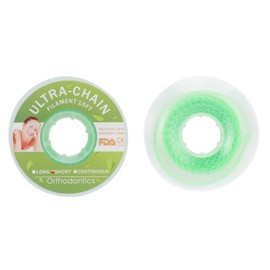 ANNWAH Dental Colorful Orthodontic Braces Rubber Chains,Dental Rubber Chains for Braces Power Chains for Orthodontic Treatment(Long,Green 14)