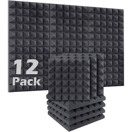 Acoustic Panels 12 Pack Sound Dampening Panels 2" X 12" X 12", Studio Sound Absorbing Foam