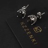 KZZENKI Black Earrings for Men and Women, Hypoallergenic Stainless Steel