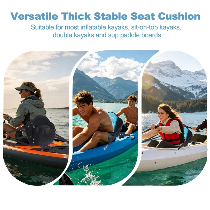Thickened Kayak Seats - Premium Shockproof Seats with Back Support