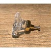 Clear Rose Cut Crystal Drawer Pull Gold Accent with Brass