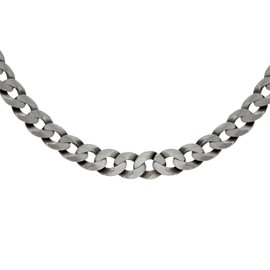 Tuscany Silver Women's Sterling Silver Oxidised Flat Curb Chain 51 cm / 20 Inches, Silver