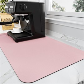 Drying Mat, Diatomaceous Earth, Quick-drying Absorbent Mat, Dish Drying Mat, Rolled, Storage, Slip, Dish Placement, Quick Drying, Oil-Resistant, Easy to Clean (11.8 x 15.7 inches (30 x 40 cm), Pink
