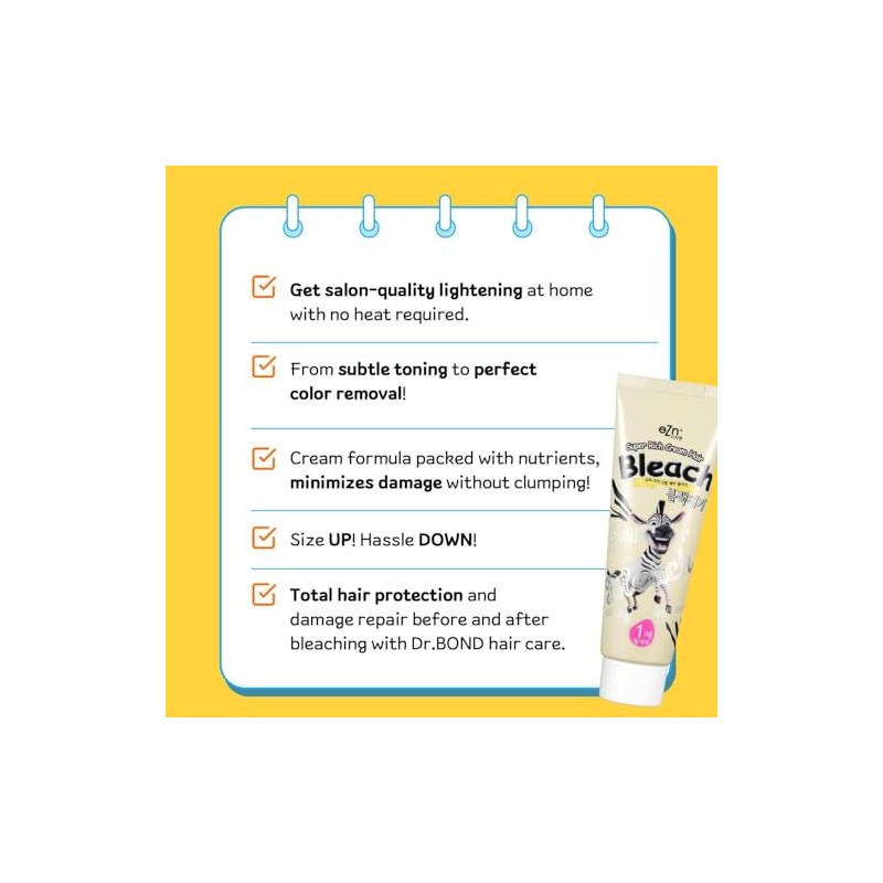 eZn Crema para el cabello blanqueador súper tamaño permanente formulada