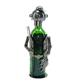 Wine Bodies Fisher Man Metal Wine Bottle Holder, Charcoal