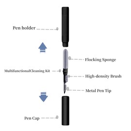 3 in 1 Electronic Cleaner kit - YIUYIUPI Airpods Cleaning kit, Easy to Carry, Earbud Cleaning Kit with Soft Brush, Cleaning Pen for Airpods Pro1 2 3/Earbuds/Watch/Laptop/Phone/Cameras (3 in 1 Black)