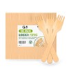 G4GADGET 100x Wooden Forks - Disposable Biodegradable Birch Wood Utensils