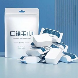 Disposable Compressed Face Towels Tablets, 100% Plant Fiber Quick Dry Portable Thick Towelettes Washcloths 11.8 in x 9.4 in for Hotel Camping Travel Guests Salon Ultra Soft Reusable