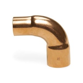 PlumberStop - 1-1/4 X 1 Copper Sweat 90 ELBOW - C X C 1-1/4 X 1 Nominal I.D. Size - 1-3/8 X 1-1/8 Refrigeration O.D. Size For Soldering All Copper Pipe Type L, M, K, Plumbing and Heating