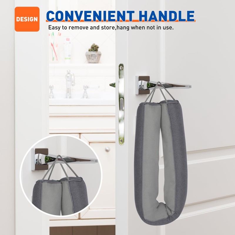 MAGZO Door Draft Stopper 32 Inches, Weighted Triangular Door Snake