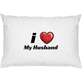 2 x 'I Love My Husband' Cotton Pillow Cases (PW00040102)