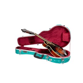 Crossrock F-style Mandolin Case | ABS Molded Hardshell with Security Lock, Metal Feet, and Detachable Straps-Mint Blue (CRA862MFMB)