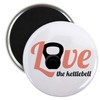CafePress Kettlebell Love Magnets 2.25" Round Magnet, Refrigerator Magnet