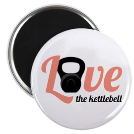 CafePress Kettlebell Love Magnets 2.25" Round Magnet, Refrigerator Magnet