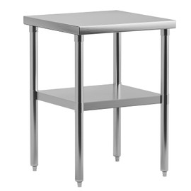 KYBOLT 24" x 24" Stainless Steel Work Table NSF Certified Heavy Duty Commercial Kitchen Prep Table with Undershelf for Home, Restaurant, Hotel, Silver