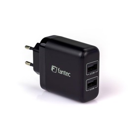 FANTEC SC-A224 Smart Charge 24W 2 Port USB-A 5V 4.8A Colour: Black, 2478