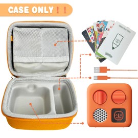 amiumuca Hard Travel Case Compatible with Yoto Mini–Kids Audio & Music Player,Yoto Card Holder Bag with Adjustable Shoulder Strap for Up To 36 Audiobook Cards,Children’s mini Player.（Orange）