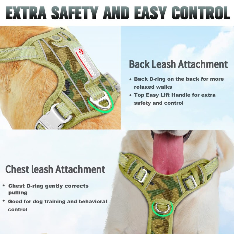 BARKBAY No Pull Dog Harness Large Reflective Dog Harness with