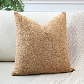 Artscope Set of 1 Boucle Cushion Covers, Plain Throw Cushion Cover, Modern Decorative Cushion Cover Set, Cushion Case for Sofa, Car, Bedroom, Home Decor, 40 x 40 cm, Brown