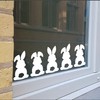 Set of 12 Easter Bunnies Window stickers for kids, White