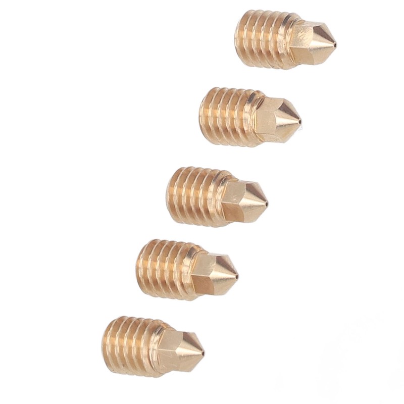 5Pcs 3D Printer Brass Nozzles Tight Connection Heat Resistant 500℃