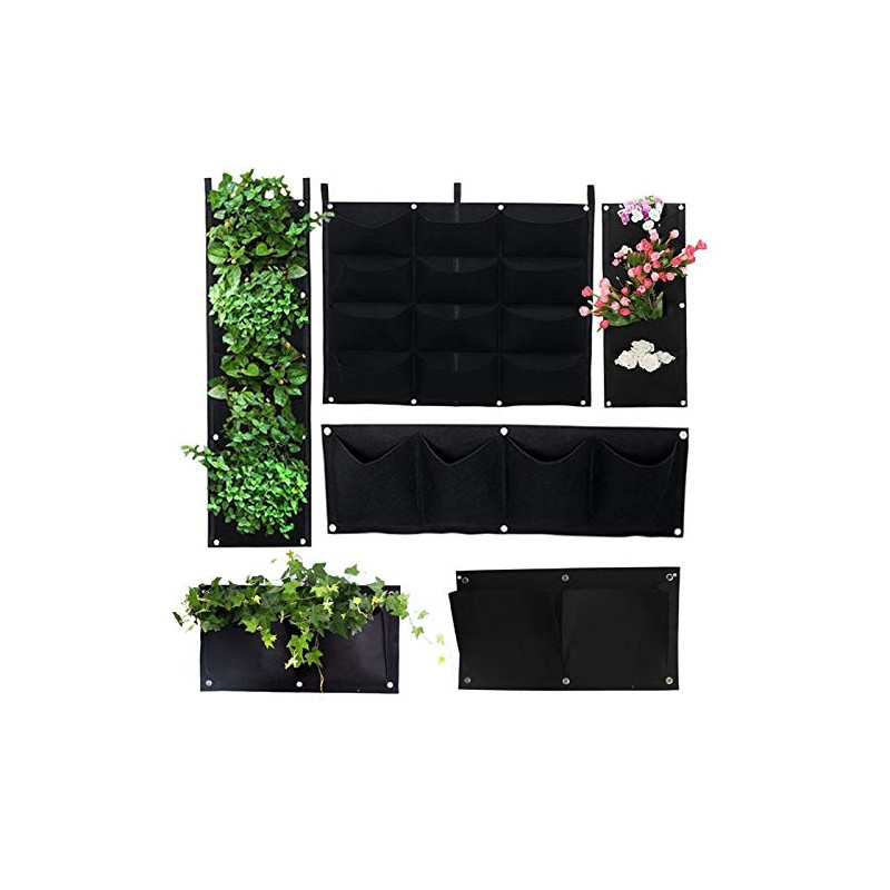 tooloflife Wall Hanging Planter Bags Plant Bag Flower Bag Black