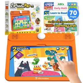 Think Academy Interactive Electronic Learning Pad - Learn-to-Read System with 70 Sound Pages, Card-Insert for Alphabet, Words, Numbers, Music, Learning Activities for Kids 3-5 Years Old