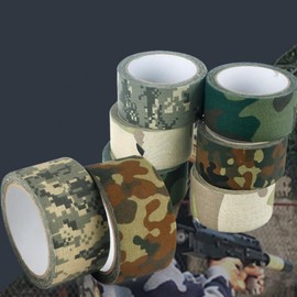 PLAXIARY 5cm x 10m Strong Adhesive Camouflage Tape - Camo Wrap Tape - Non Reflective - Camouflage Fabric Tape for Outdoor Hunting Camping