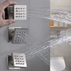 HOMEDEC Brushed Nickel Square Brass Shower Body Sprayer Wall Jet,