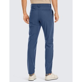 CRZ YOGA Men's All Day Comfy Golf Pants - 30" Quick Dry Lightweight Work Casual Trousers with Pockets Electric Blue 32W x 30L
