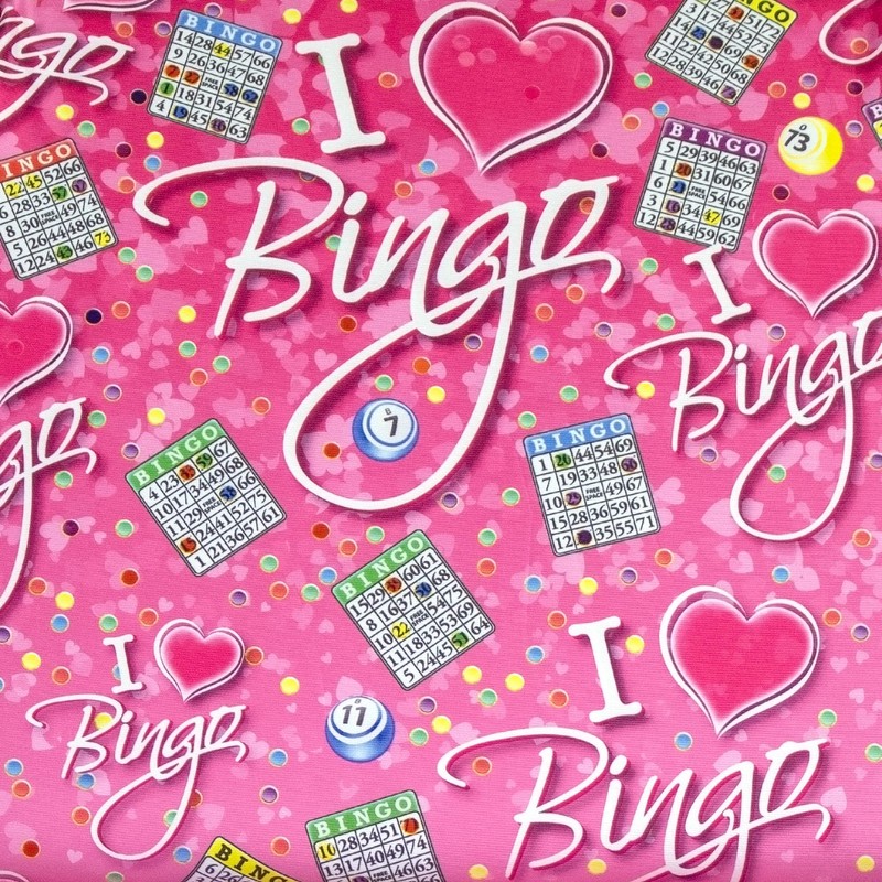 I Love Bingo Pink/Black Double Cushion for Relief During Bingo