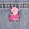 Funny Pink Rat Meme Enamel Pin, Kawaii Rat Humor Badge