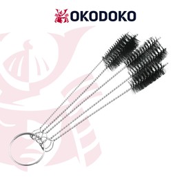 Round Pipe Tube Wire-Brush Set of 5 Brushes on Ring for Cylinder Bores Cleaning Tool Stainless Steel
