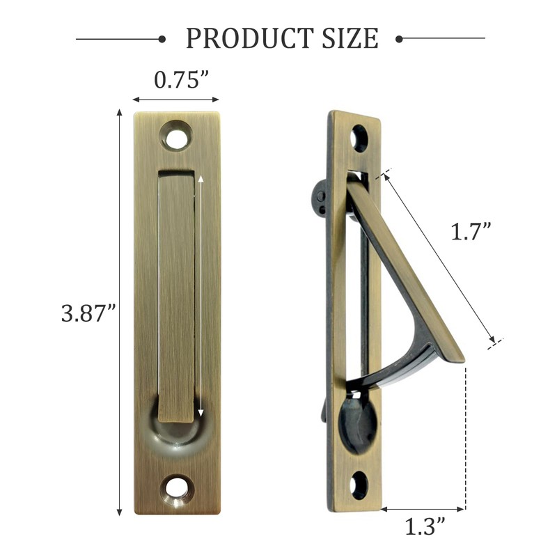 senharvest Pocket Door Pull and Edge Pull Antique Brass Set,