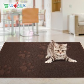 ANDALUS Cat Litter Mat - Kitty Litter Trapping Mat for Litter Boxes - Kitty Litter Mat to Trap Mess, Scatter Control - Washable Indoor Pet Rug and Carpet - Brown, Small (15.75" x 11.75")