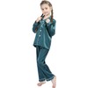 DF-deals Girls Boys Kids Silk Satin Pajamas Set Button-Down Clothes
