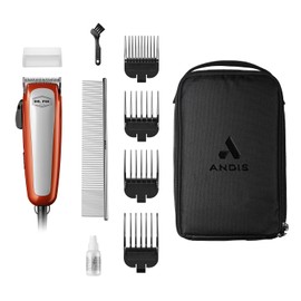 Andis Dr Pol Easy Clip Ultra Adjustable Blade Clipper Kit, Ultimate Grooming Tool for DIY Touch-Ups on Single-Coated Breeds with Thin to Medium Coats, Orange, 561116