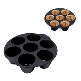LVOERTUIG Silicone Muffin Pan, 7 Hole Muffin Trays, Air Fryer Muffin Pans for Baking Cupcake Mold for 3.5-5.8L Air Fryer Accessories - Nonstick Pan Chocolate Mold Cupcake Maker (1PCS,size:18CM)