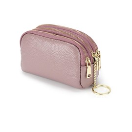 Women's Purse, Multilayer Coin Bag, Leather Purse, Women's Mini, Wallet with Zip, Simple Cute Purse, Spacious Wallet, pink, Fonts