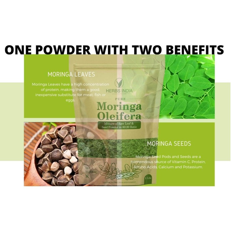 Way4Organic Moringa Oleifera Leaf and Seed Powder (80:20) Ratio 16