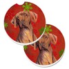 Caroline's Treasures Vizsla Red & Green Snowflakes Holiday Christmas Set
