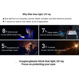 VOOGLAM Blue Light Blocking Glasses for Women Anti UV Eyestrain Eyewear Fredia OX739865-09