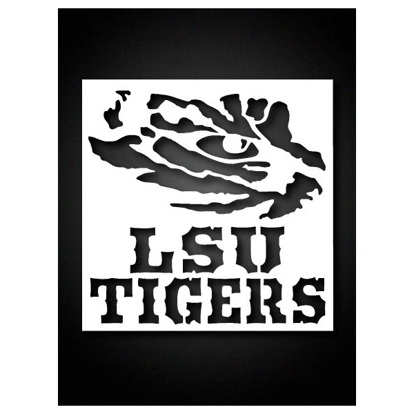 Unbranded 6x6 inch Custom Drawing Stencil, LSU Tigers, Reusable Plastic
