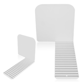 SHINEI Namami Bookends (White / 2 Pieces, Made in Japan) Simply Place and Freestanding Width, Eliminate Gaps in Books, Prevents Books from Falling, Bookcase Dividers, Bookcase Dividers, Libraries